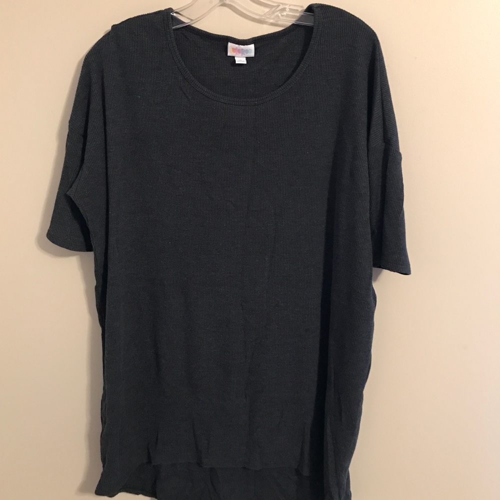 Solid, dark gray, ribbed, Irma, EUC